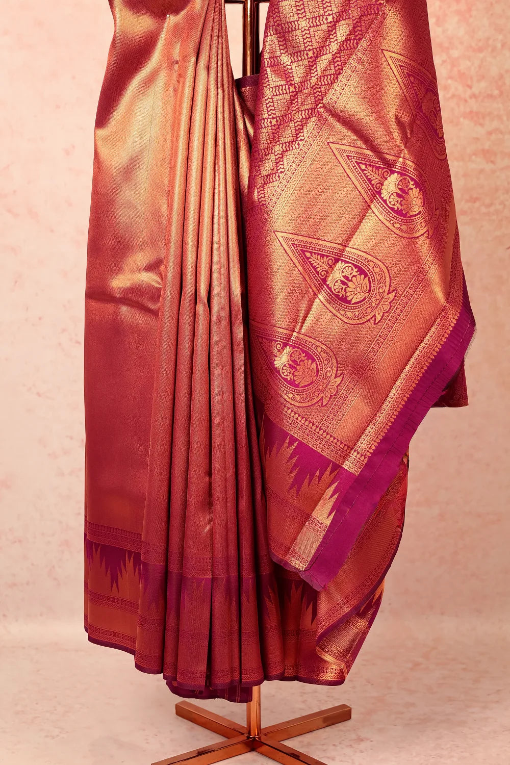 Grape Wine Semi Silk Saree