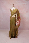Green Cotton Silk Saree - Seematti