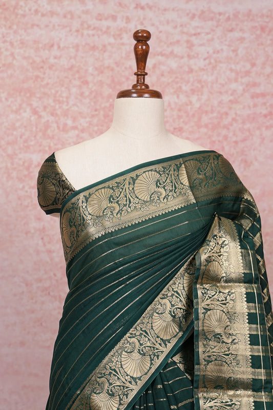 Green Semi Silk Saree - Seematti