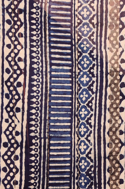 Navy Blue Chanderi Silk Saree