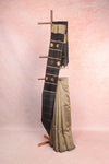 Kakhi Color Kora Silk Butta Saree With Without Border - Seematti