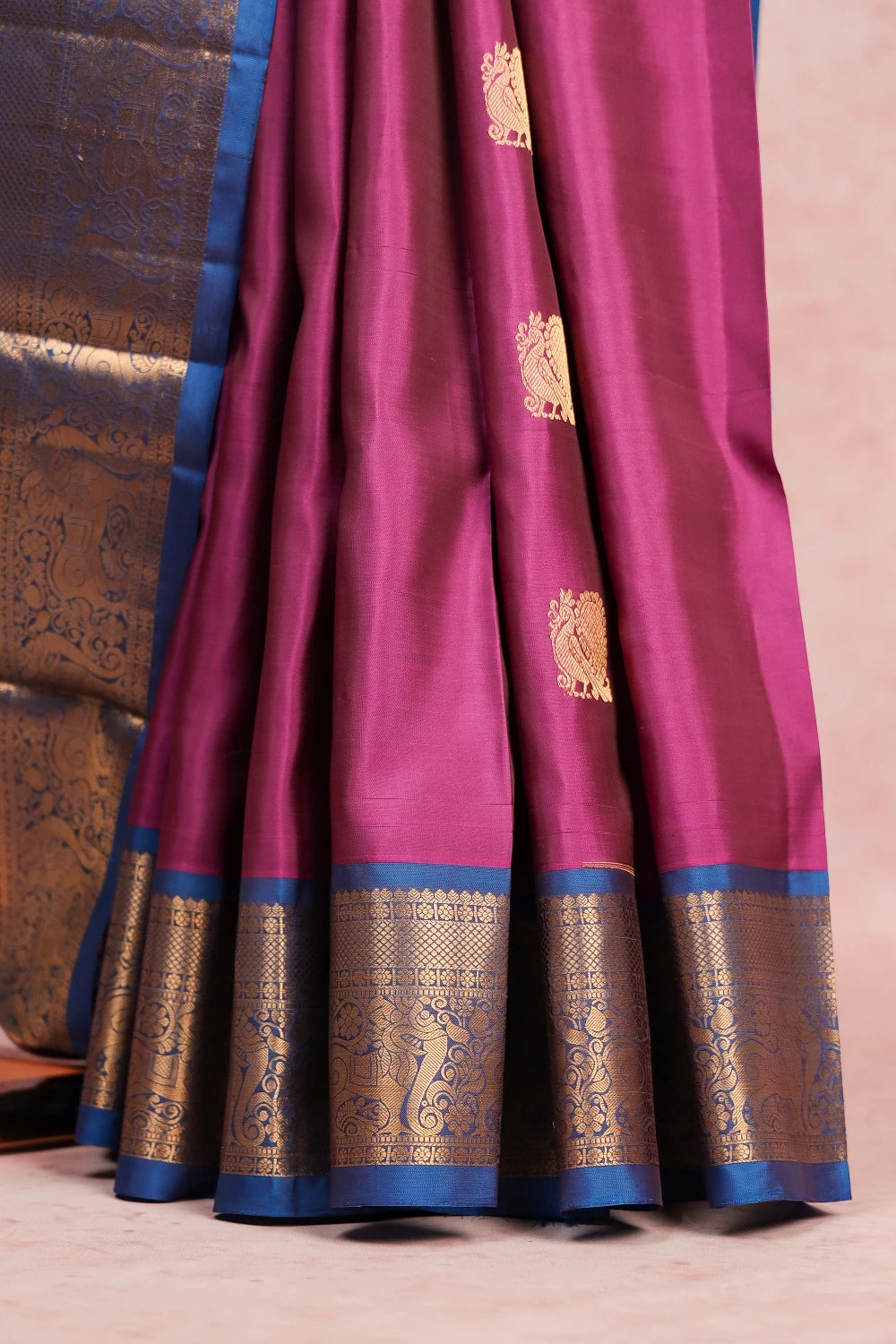 Lavender Kancheepuram Soft Silk Saree