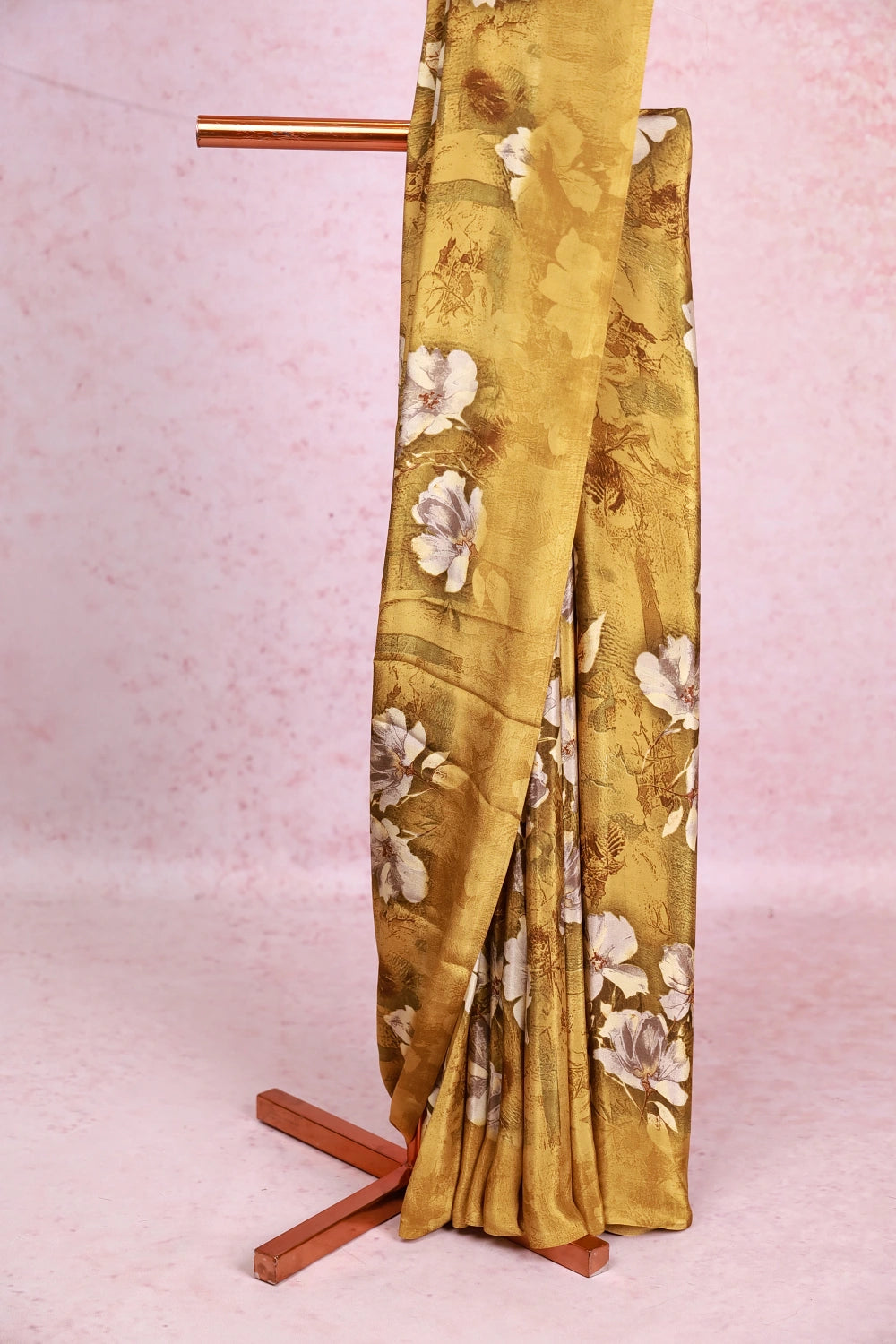 Lemon Yellow Chiffon Saree