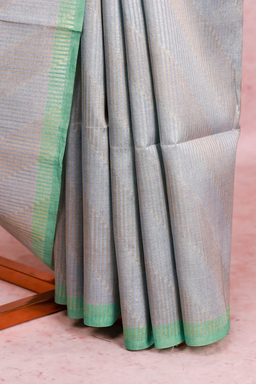 Light Ash Semi Tussar Saree - Seematti