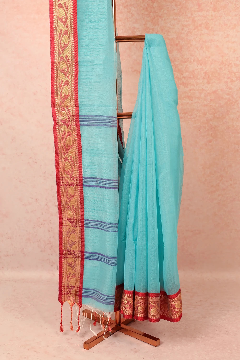 Light Blue Cotton Saree