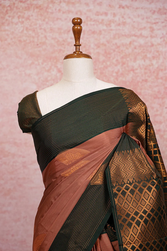Light Chocolate Color Semi Silk Saree - Seematti