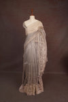 Light Grey Glass Organza Saree