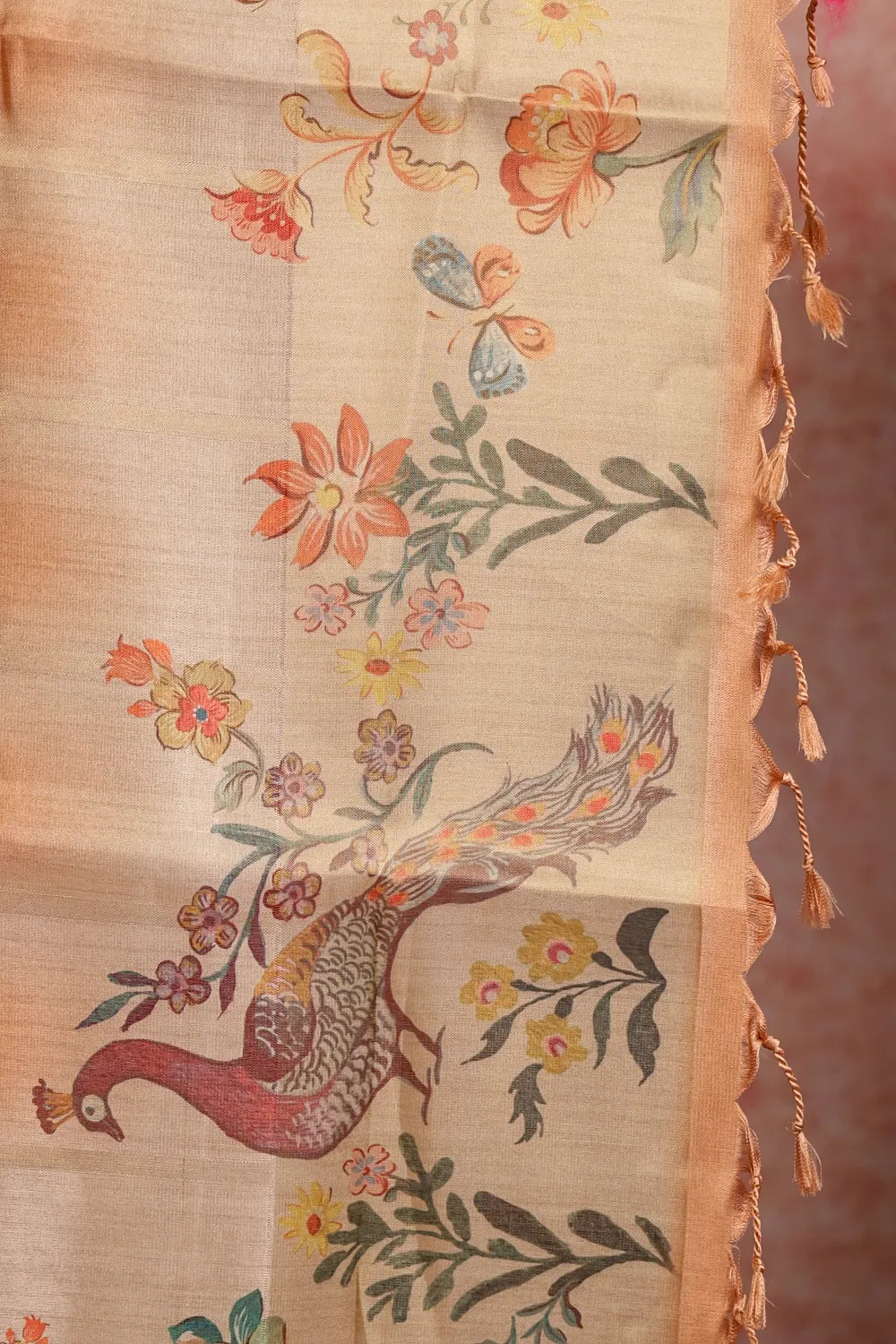 Light Orange Semi Tissue Saree
