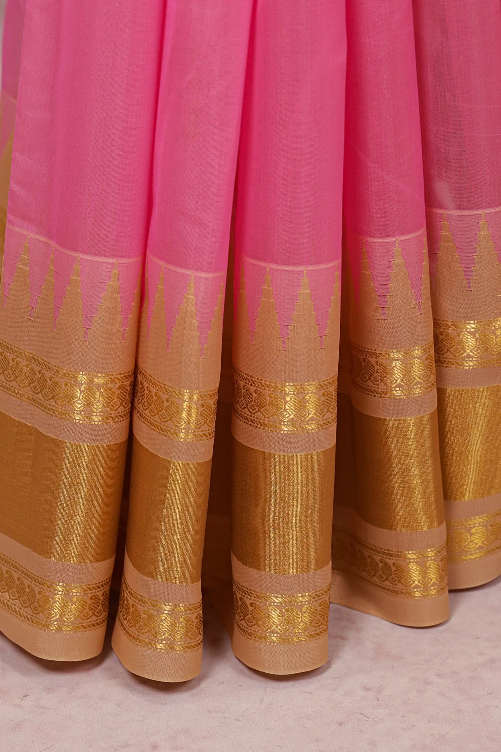 Light Pink Cotton Silk Saree - Seematti