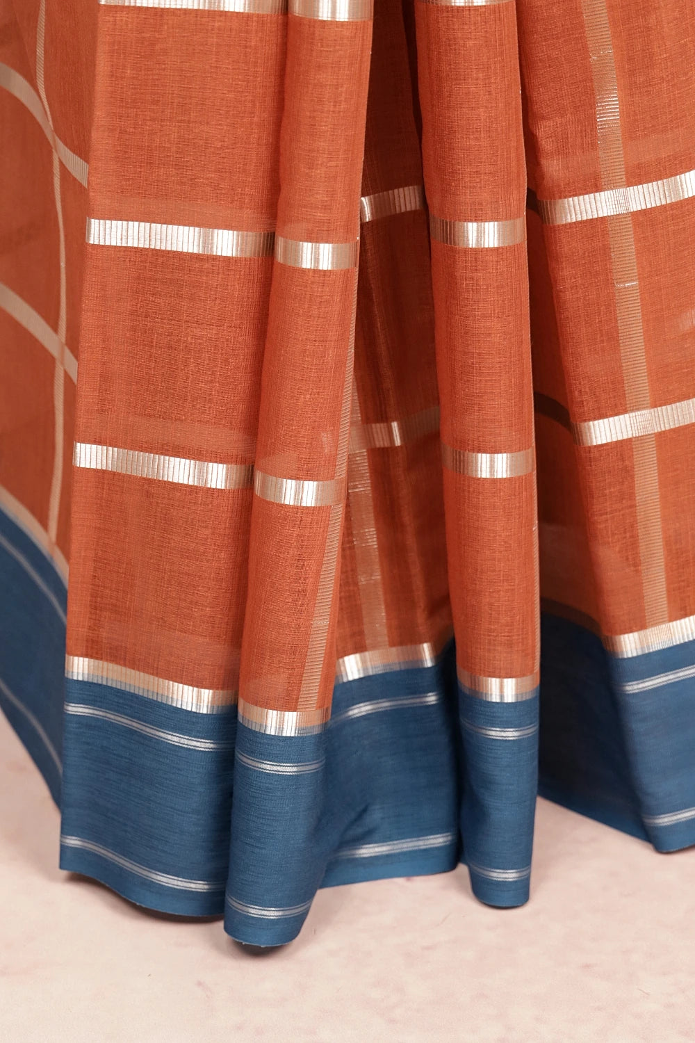 Light Rust Colour Semi Tussar Saree - Seematti