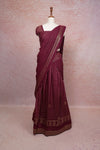 Light Wine Semi Chanderi Dhavani Set - Seematti