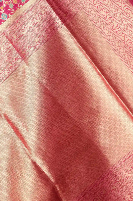 Magenta Semi Banarasi Saree