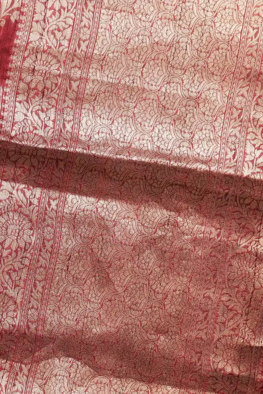 Maroon Jute Banrasi Saree