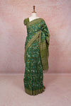 Moss Green Cotton Saree - Seematti