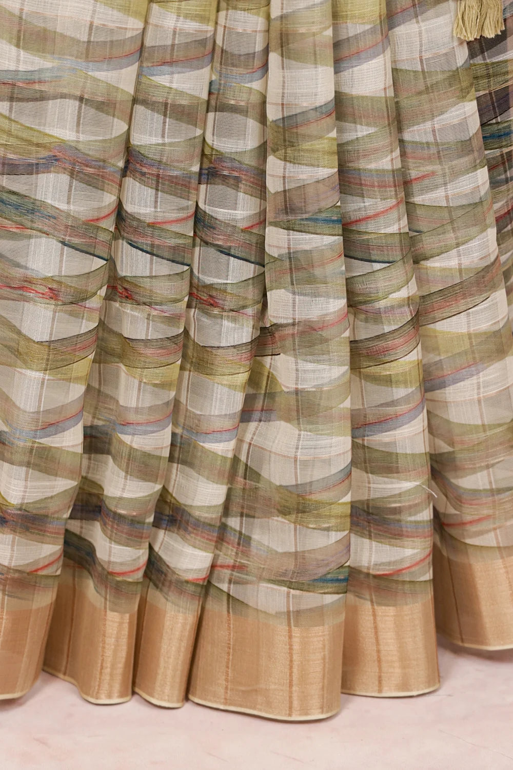 Multi Color Semi Linen Saree - Seematti