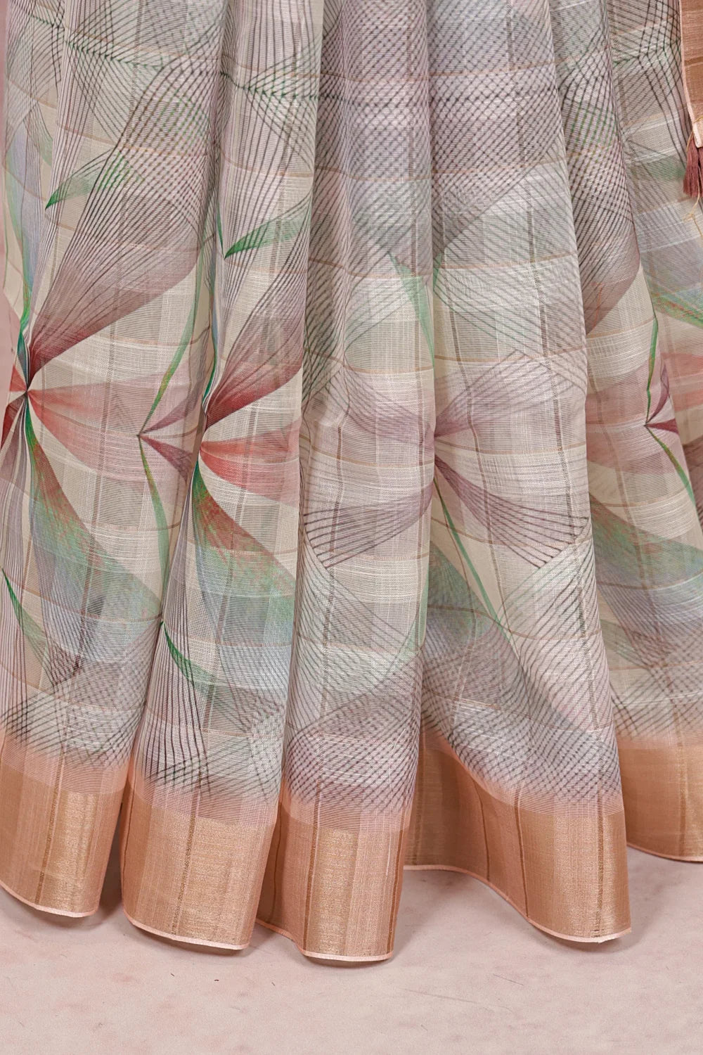 Multi Color Semi Linen Saree - Seematti