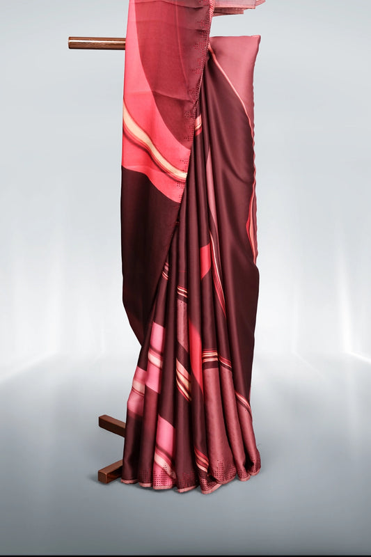 Multicolour Crepe Saree