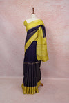 Navy Blue Semi Crepe Silk Saree - Seematti