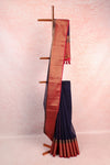 Navy Blue Semi Jute Saree
