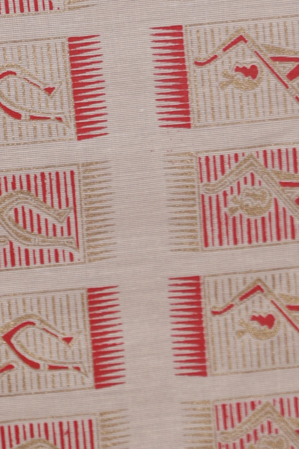 Off White Cotton Dots Kerala Saree With Golden Border - Seematti