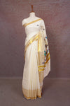 Off White Cotton Kerala Saree - Seematti