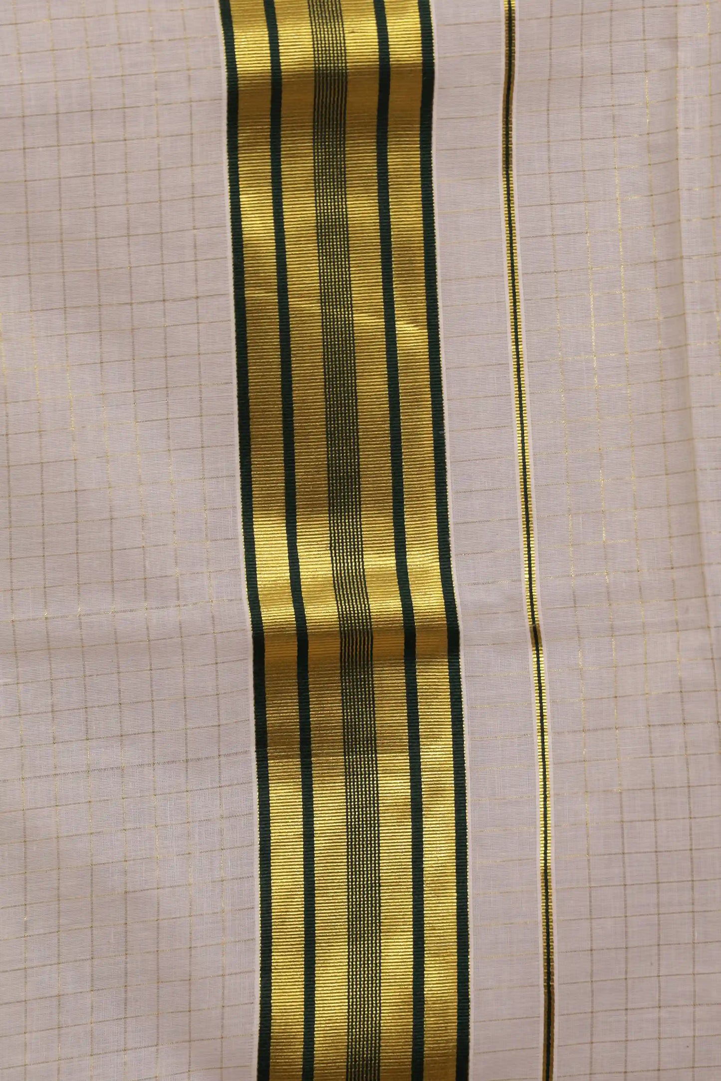 Off White Cotton Kerala Saree - Seematti