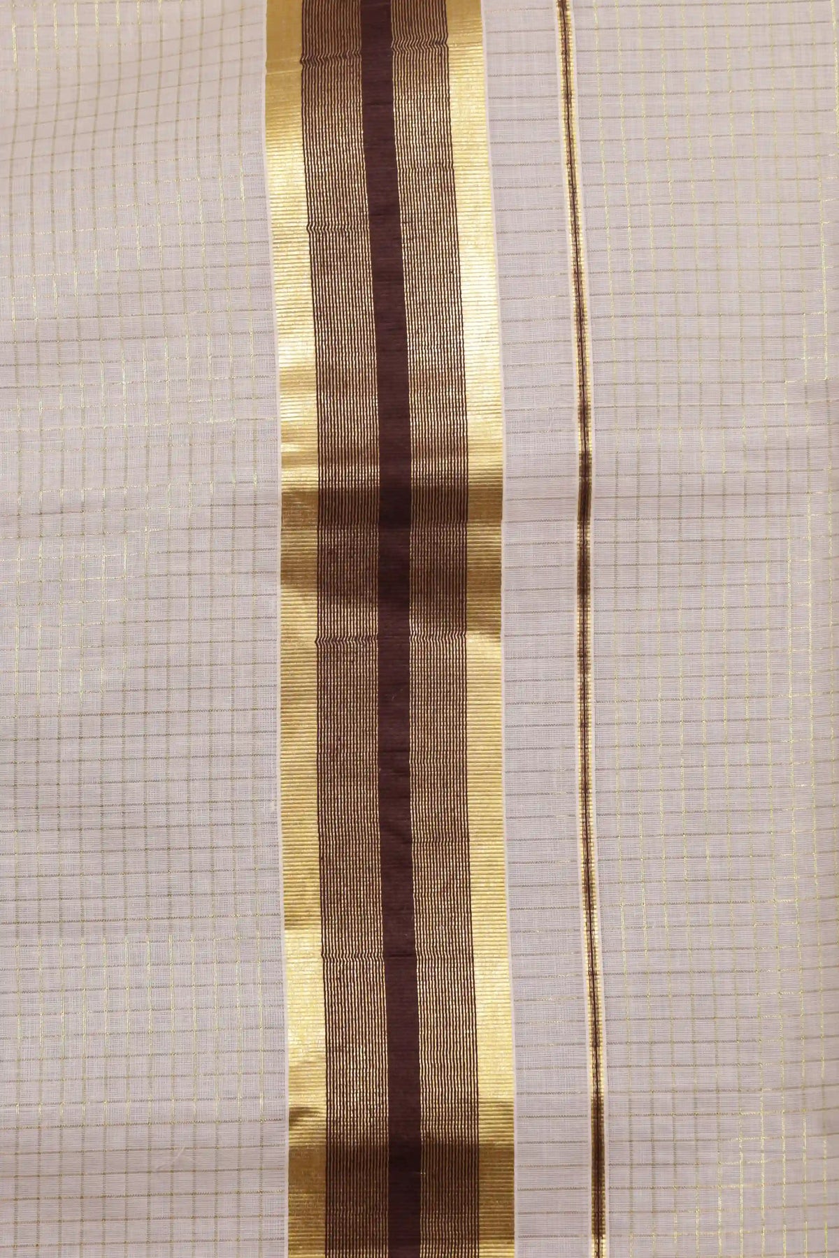 Off White Cotton Kerala Saree - Seematti