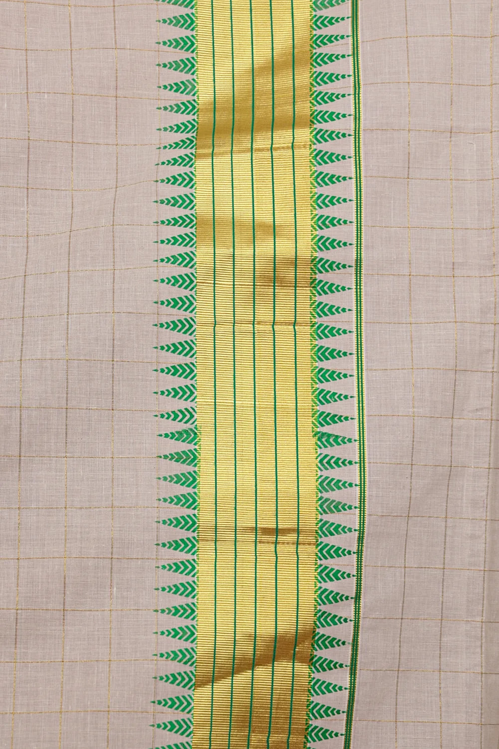 Off White Cotton Kerala Saree - Seematti