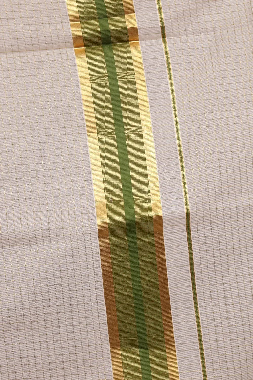 Off White Cotton Kerala saree - Seematti