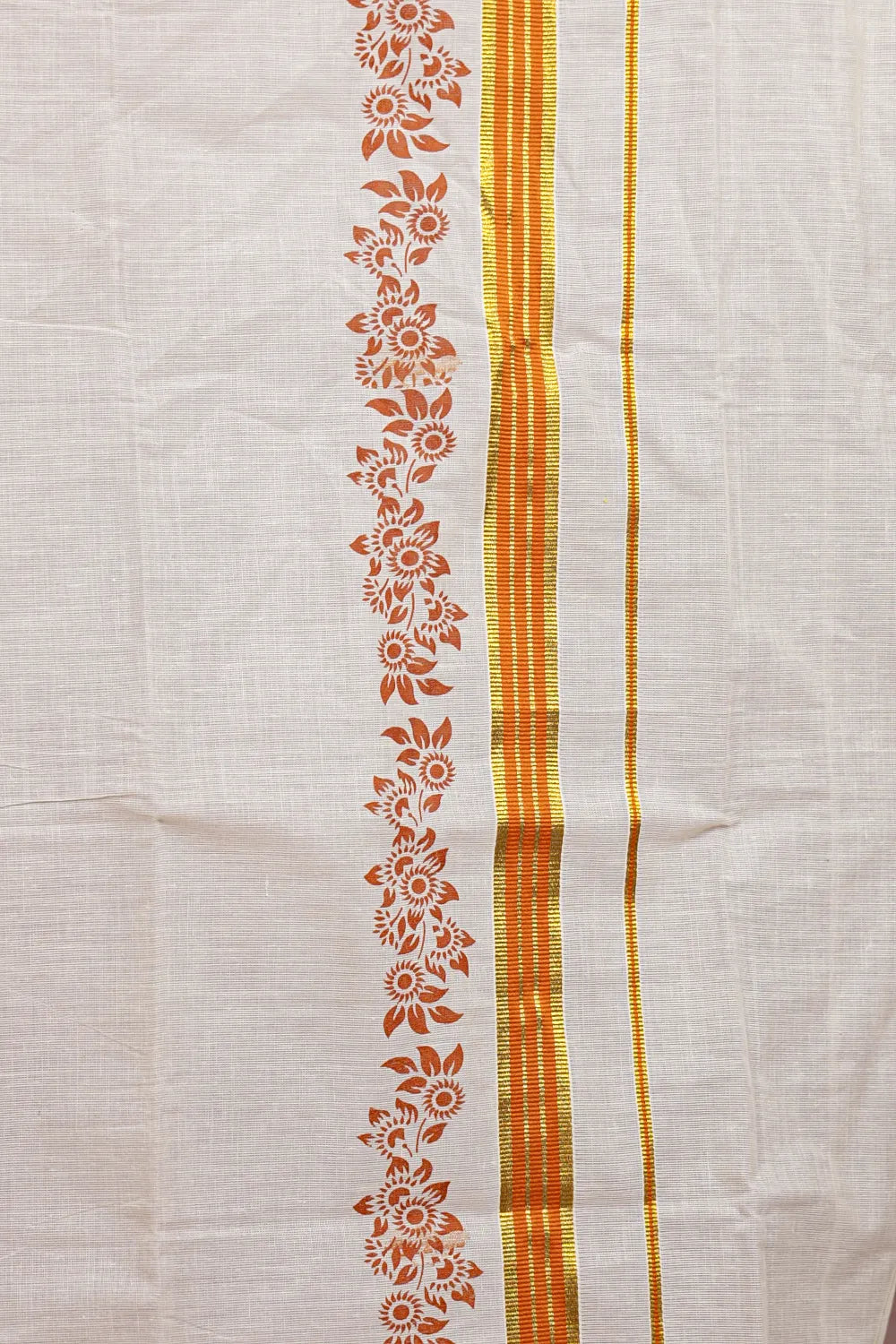 Off White Cotton Set Mundu - Seematti