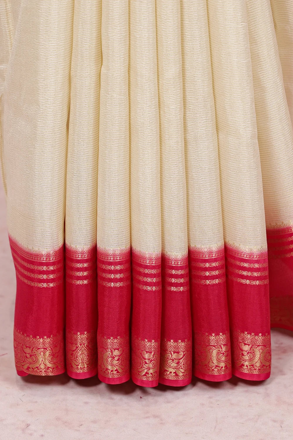 Off White Semi Banarasi Saree - Seematti