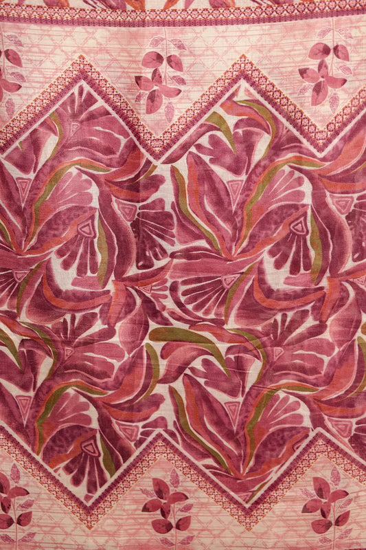 Onion Pink Cotton Printed Unstitched Churidhar Material
