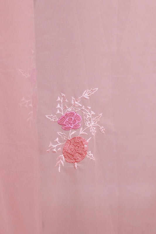 Onion Pink Georgette Saree