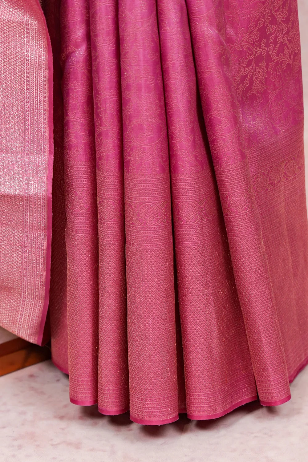 Onion Pink Kancheepuram Silk Saree - Seematti