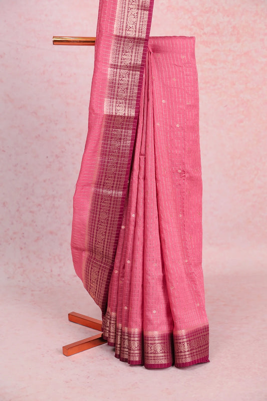 Onion Pink Semi Banarasi Saree