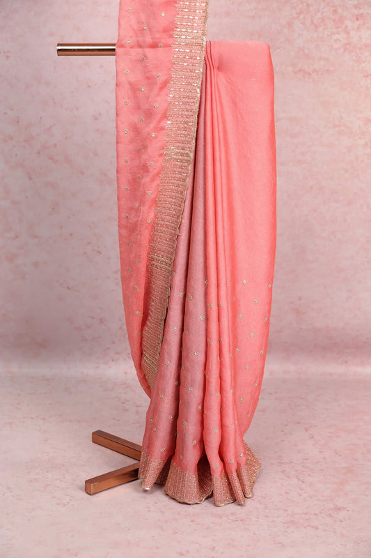 Orange Organza Saree