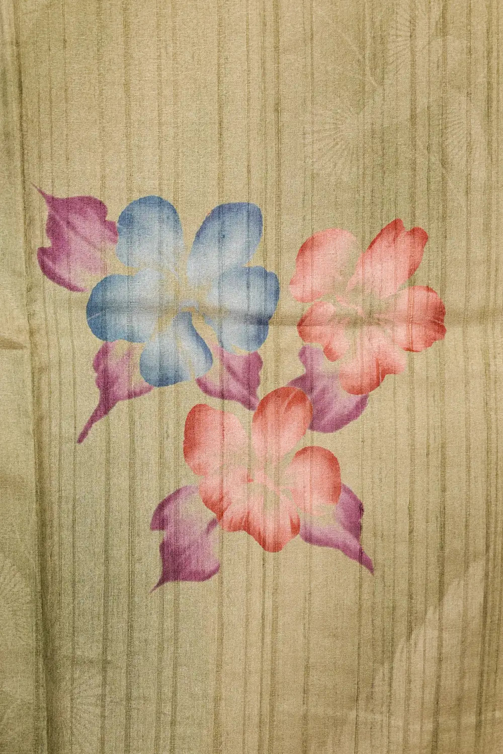 Pastel Green Tussar Jute Saree