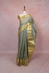 Pastel Green Tussar Saree - Seematti