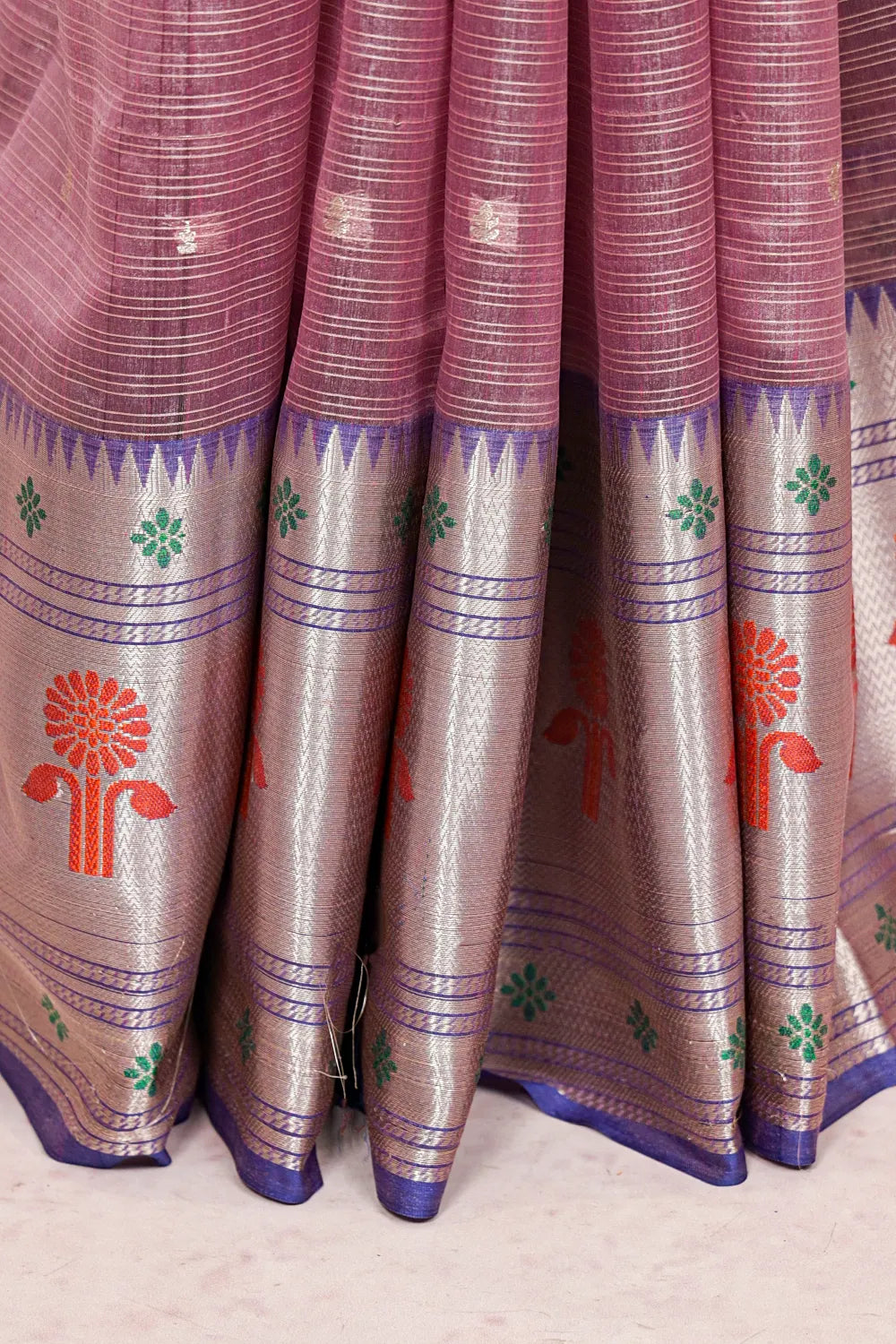 Pastel Pink Cotton Silk Saree