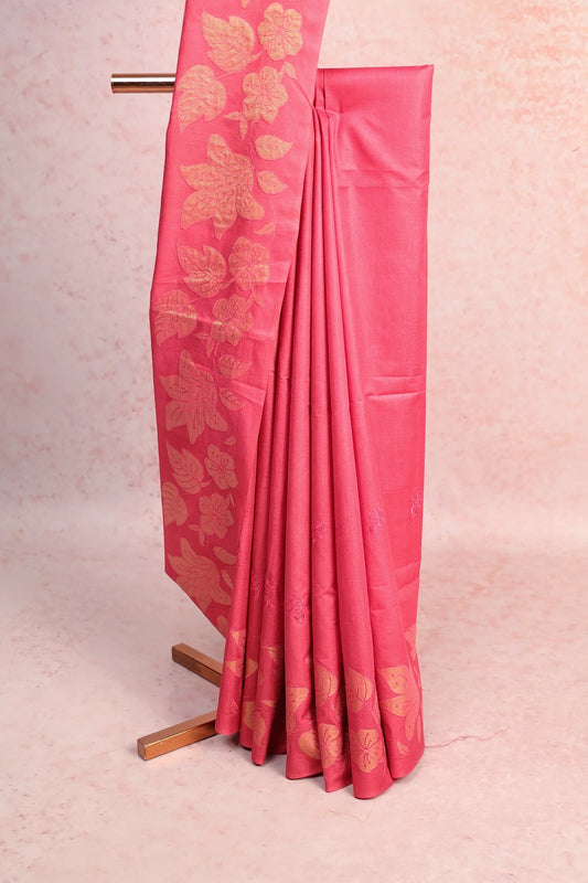Pastel Pink Tussar Saree