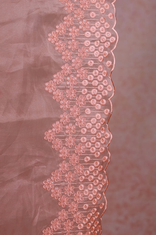 Peach Glass Organza Saree