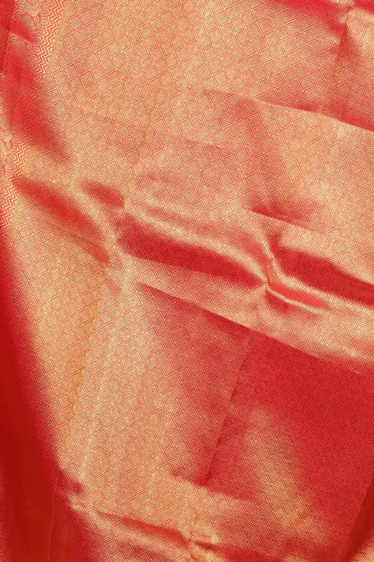 Peach Kancheepuram Silk Saree