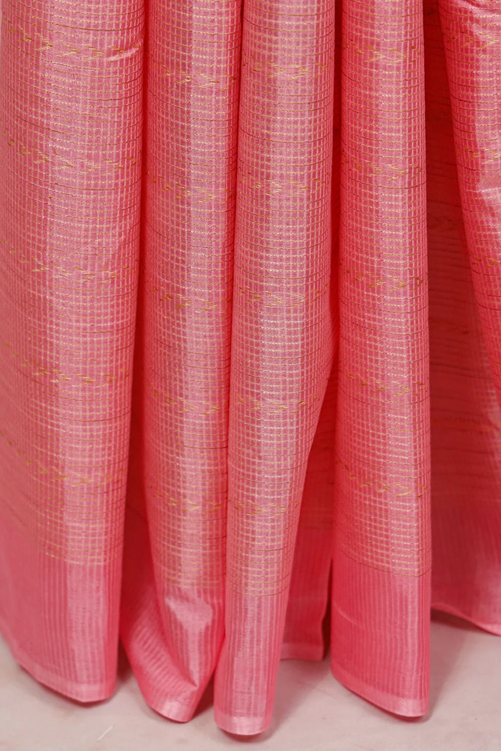 Peach Pink Semi Tussar Saree - Seematti