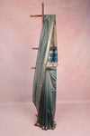 Peacock Blue Cotton Silk Saree