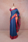 Peacock Blue Semi Silk Saree - Seematti