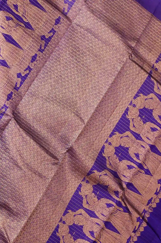 Peacock Blue Traditional Kancheepuram Silk Saree