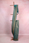 Peacock Green Jute Banarasi Saree