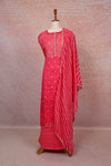 Pink Semi Silk Butta Unstitched Churidhar Material - Seematti