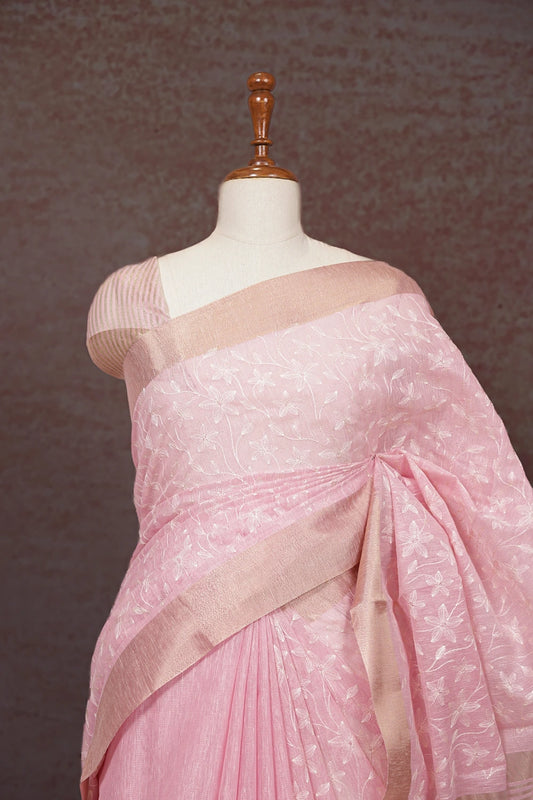 Pink Semi Tissue Saree - Seematti