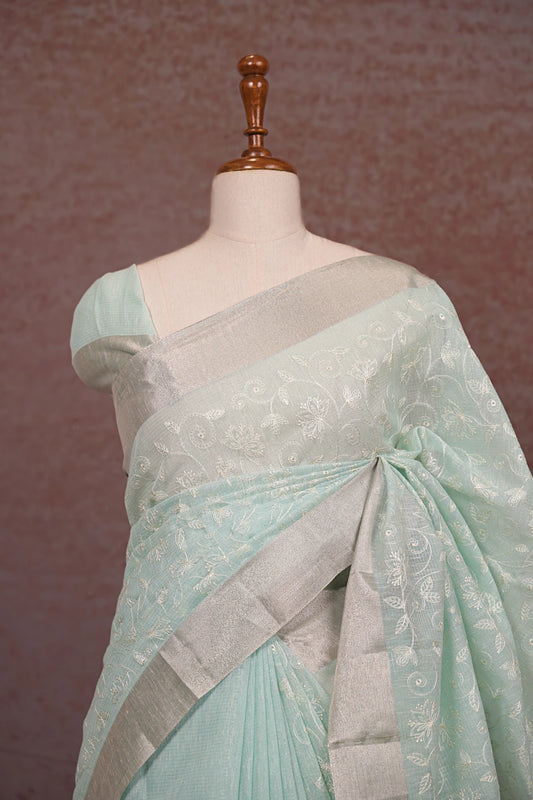 Powder Blue Net Kota - Seematti
